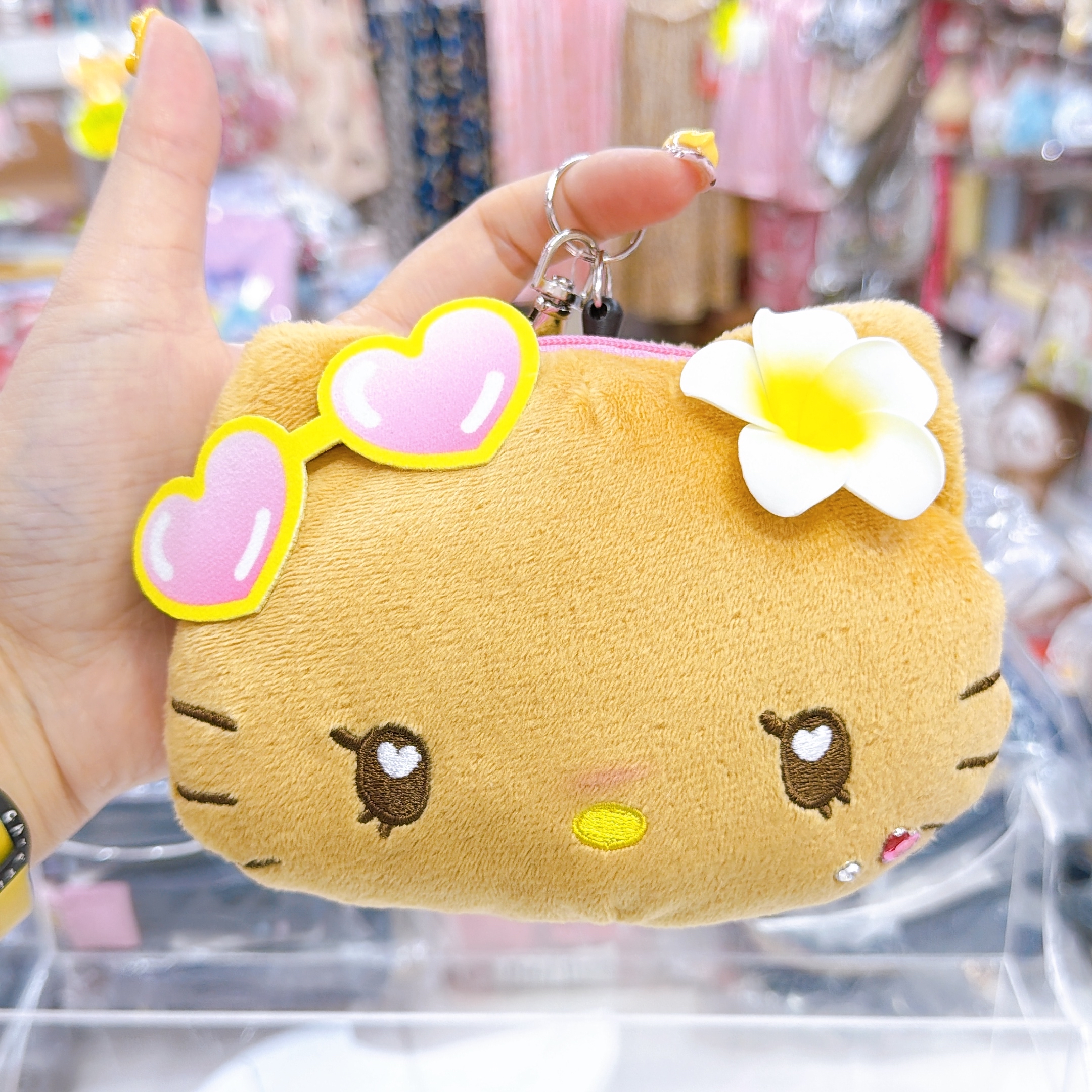 日本直送Sanrio 夏天黑皮泳裝系列 頭型伸縮卡套掛包散銀包