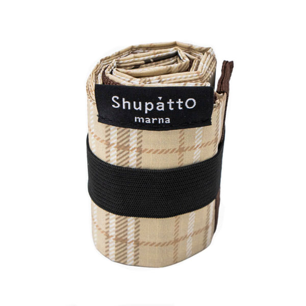 現貨｜Snoopy 日本 Shupatto Compact Bag 可摺 環保袋 S Size (米黃色格仔圖案 SPZ-4363)