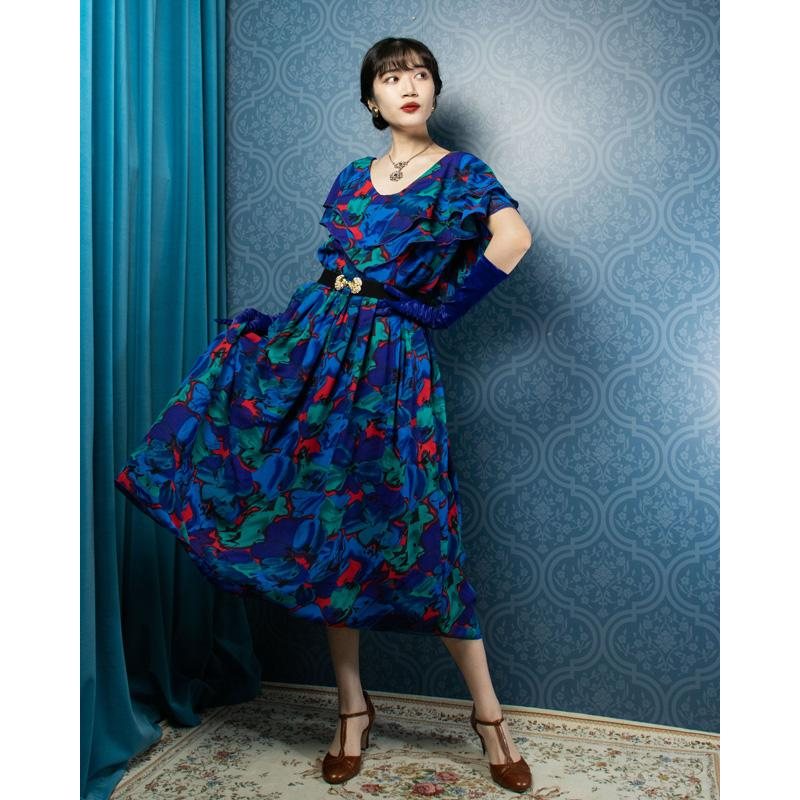 Algo Ettes Made in 1980s Garden Party Dress (MU104-20)