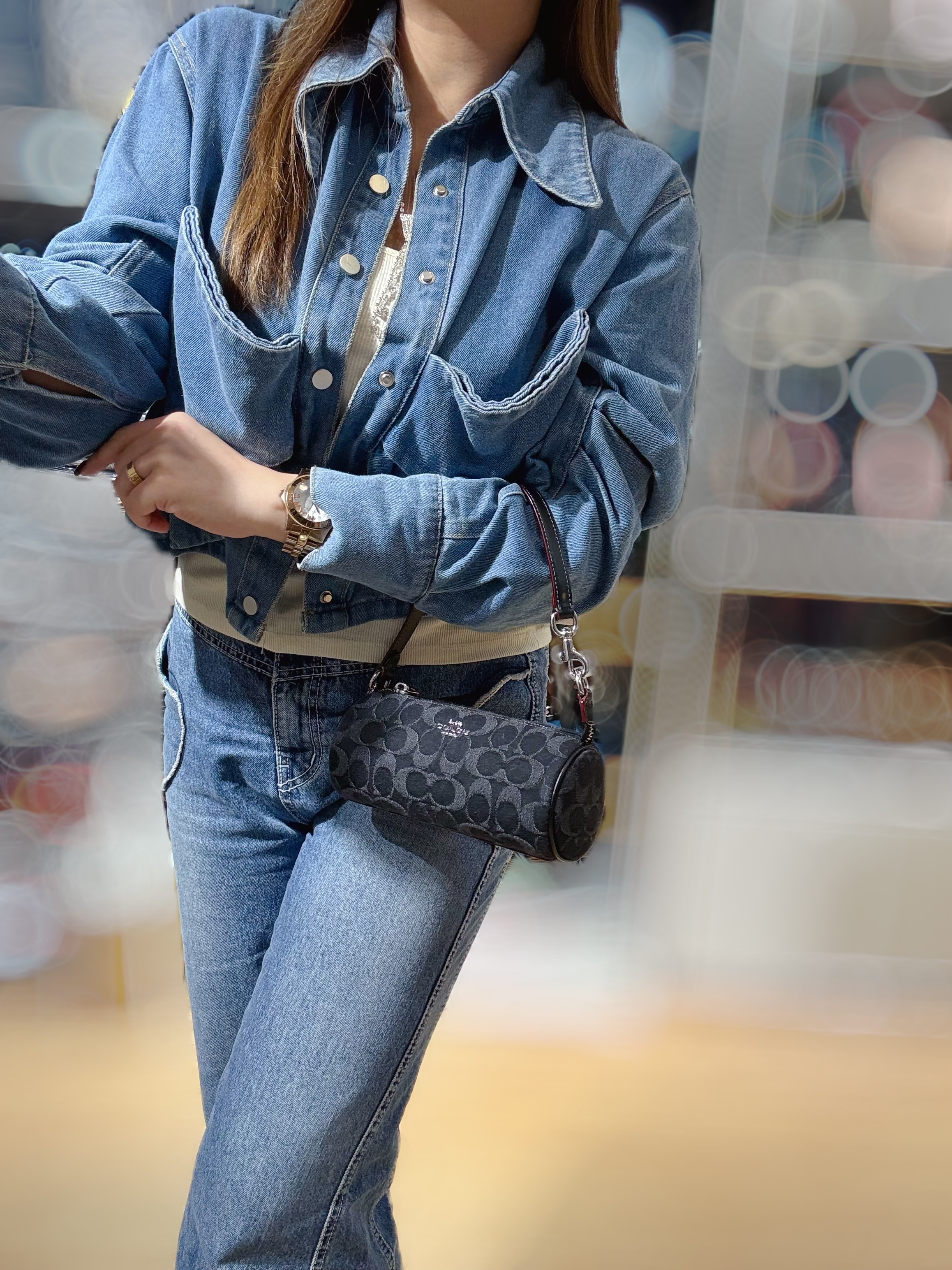 Coach Nolita barrel bag denim