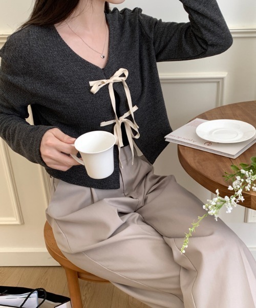 double ribbon 綁帶短外套