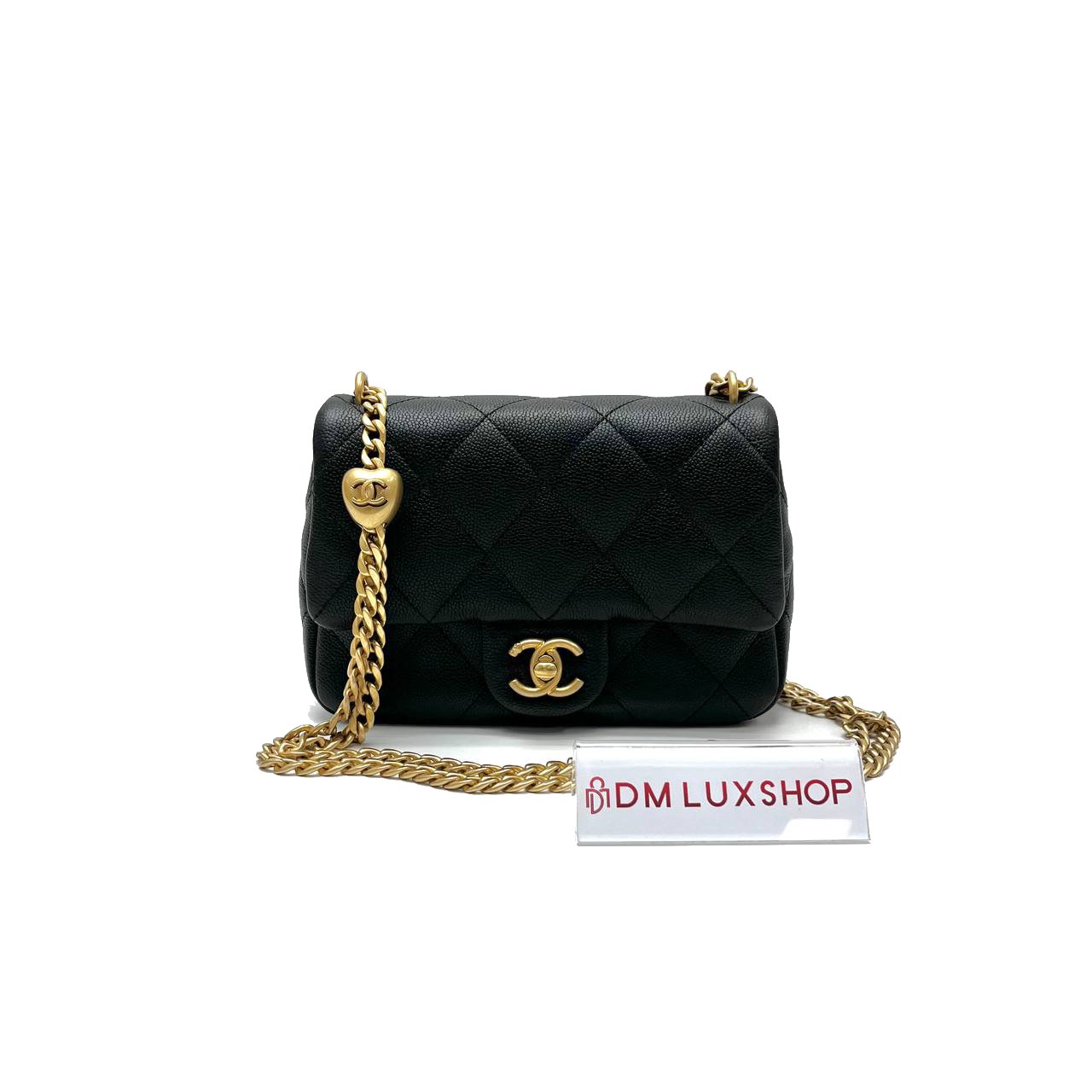 Chanel 24P Black Caviar Sweetheart Flap Bag GHW (Microchip)