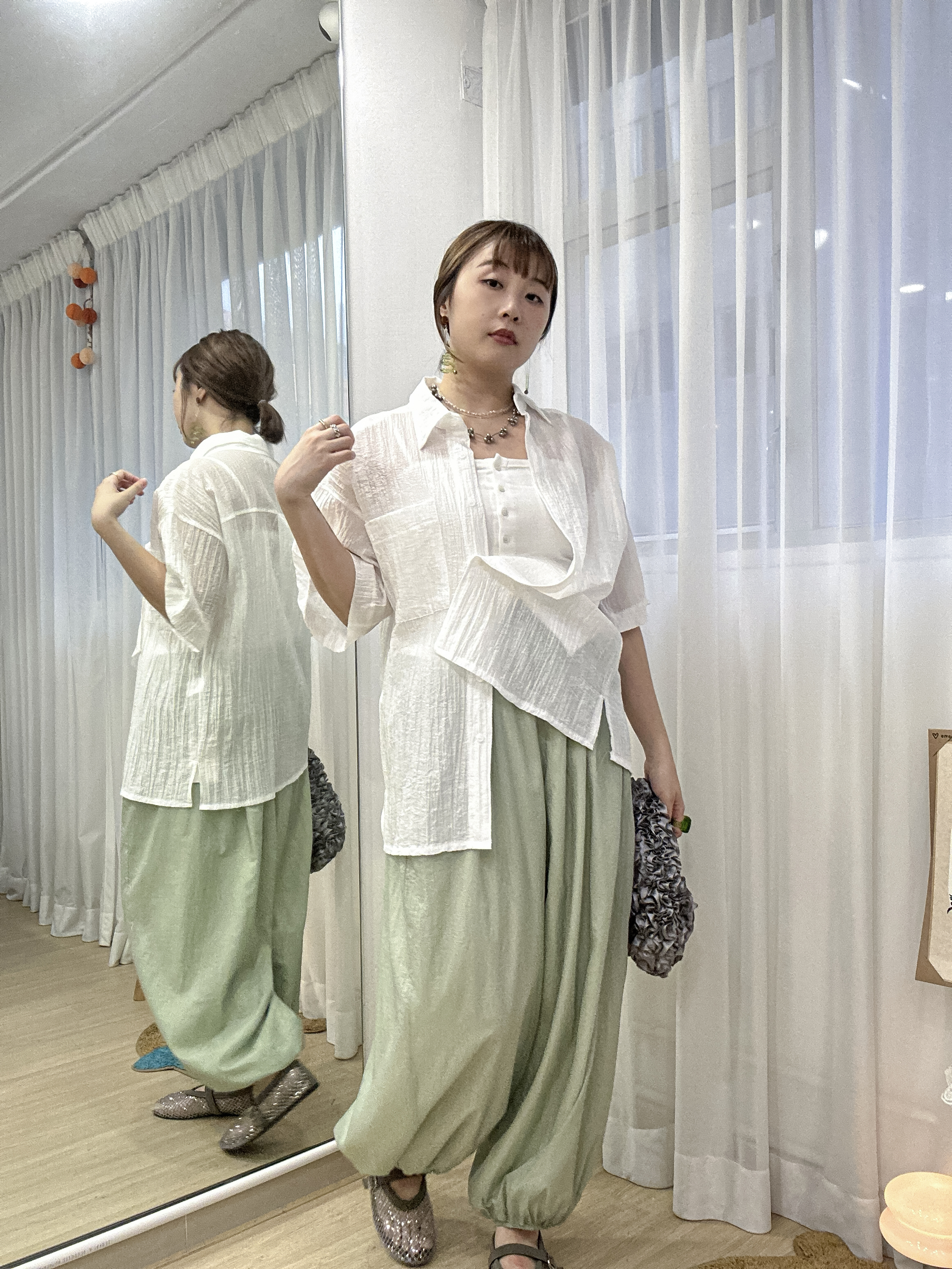 休閒帶點端莊～免燙肌理感S/S恤衫 PR0002 - 白色 white