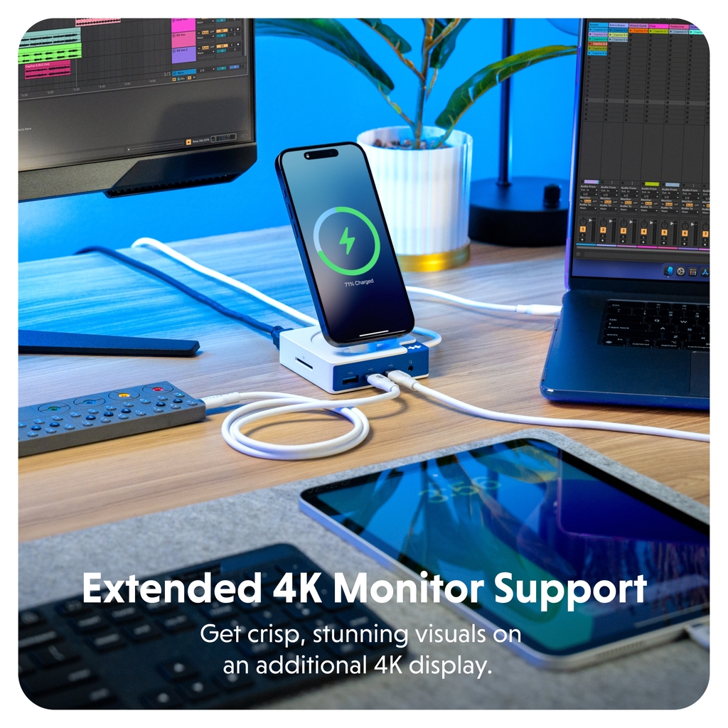 HyperDrive Flex Qi 無線充電 USB-C 擴充座 HD8100BUGL