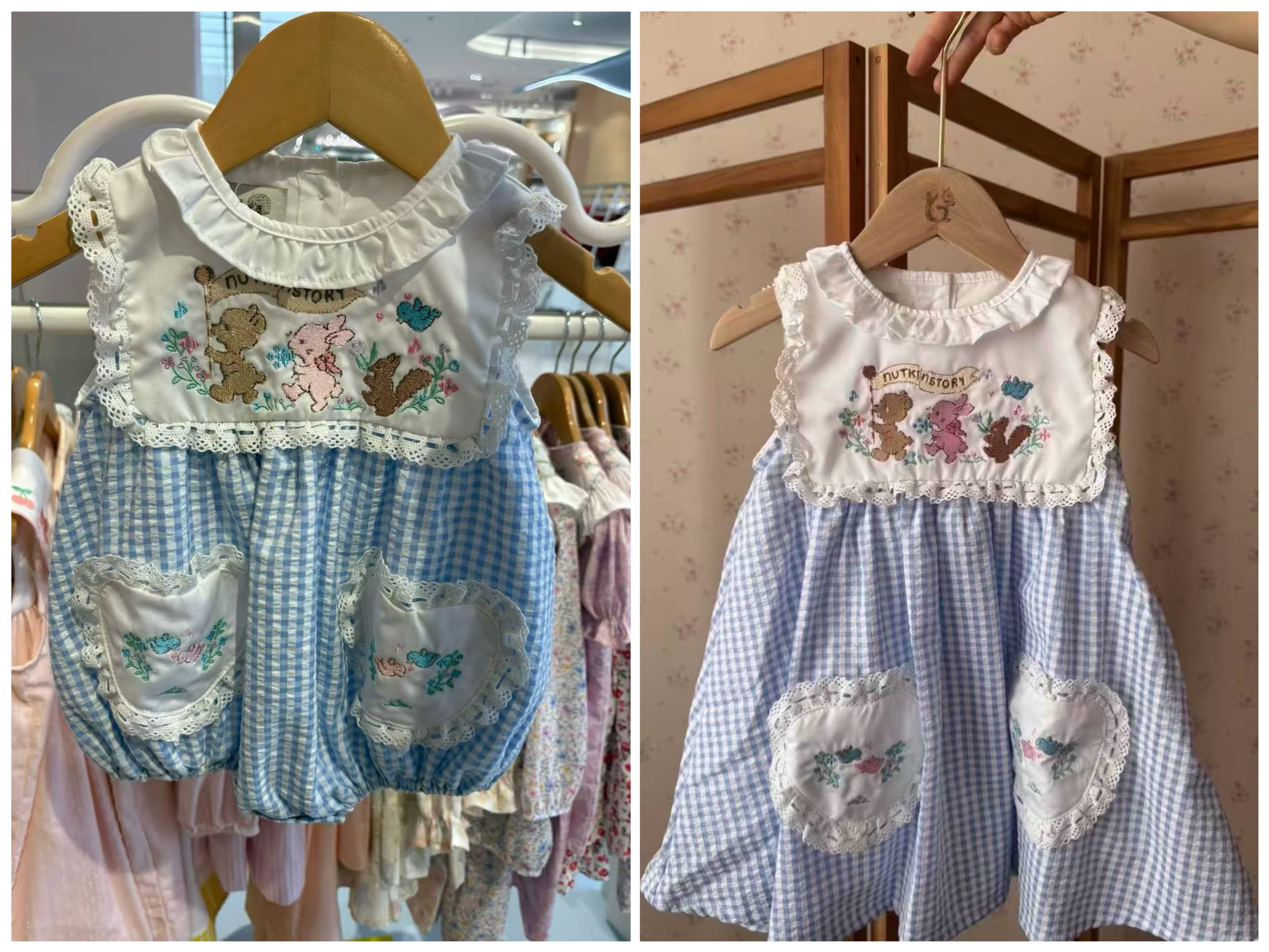 泰國 刺繡松鼠連衣裙/包屁