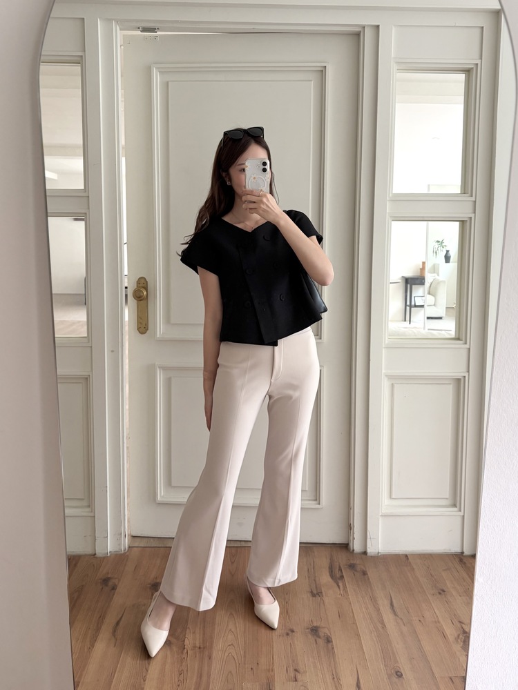 Chloe Double-Breasted Blouse (Black)