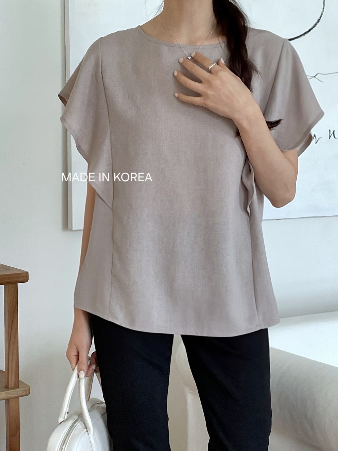 G6277 韓國🇰🇷ruffle後蝴蝶top