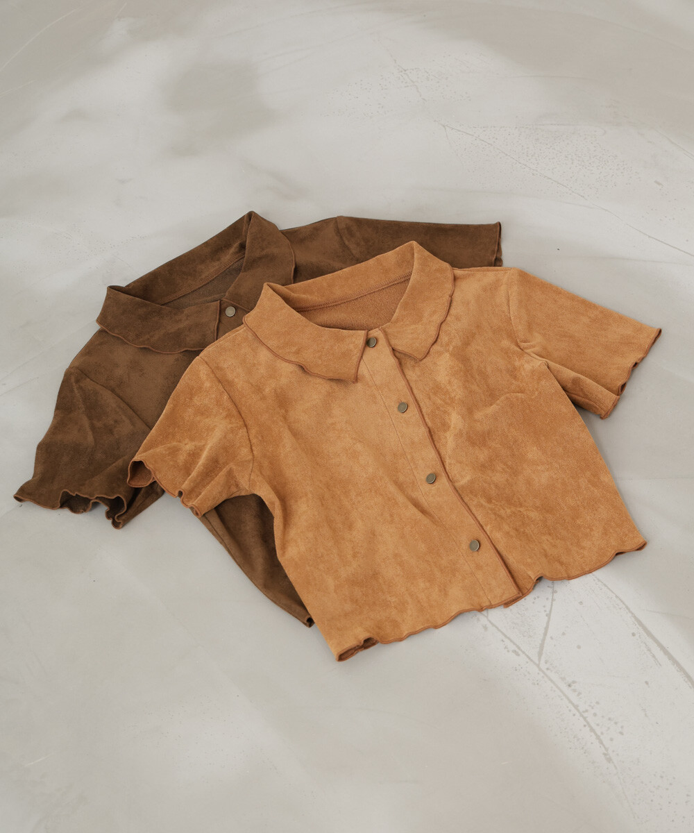 輕薄麂皮短袖襯衫【JT024】