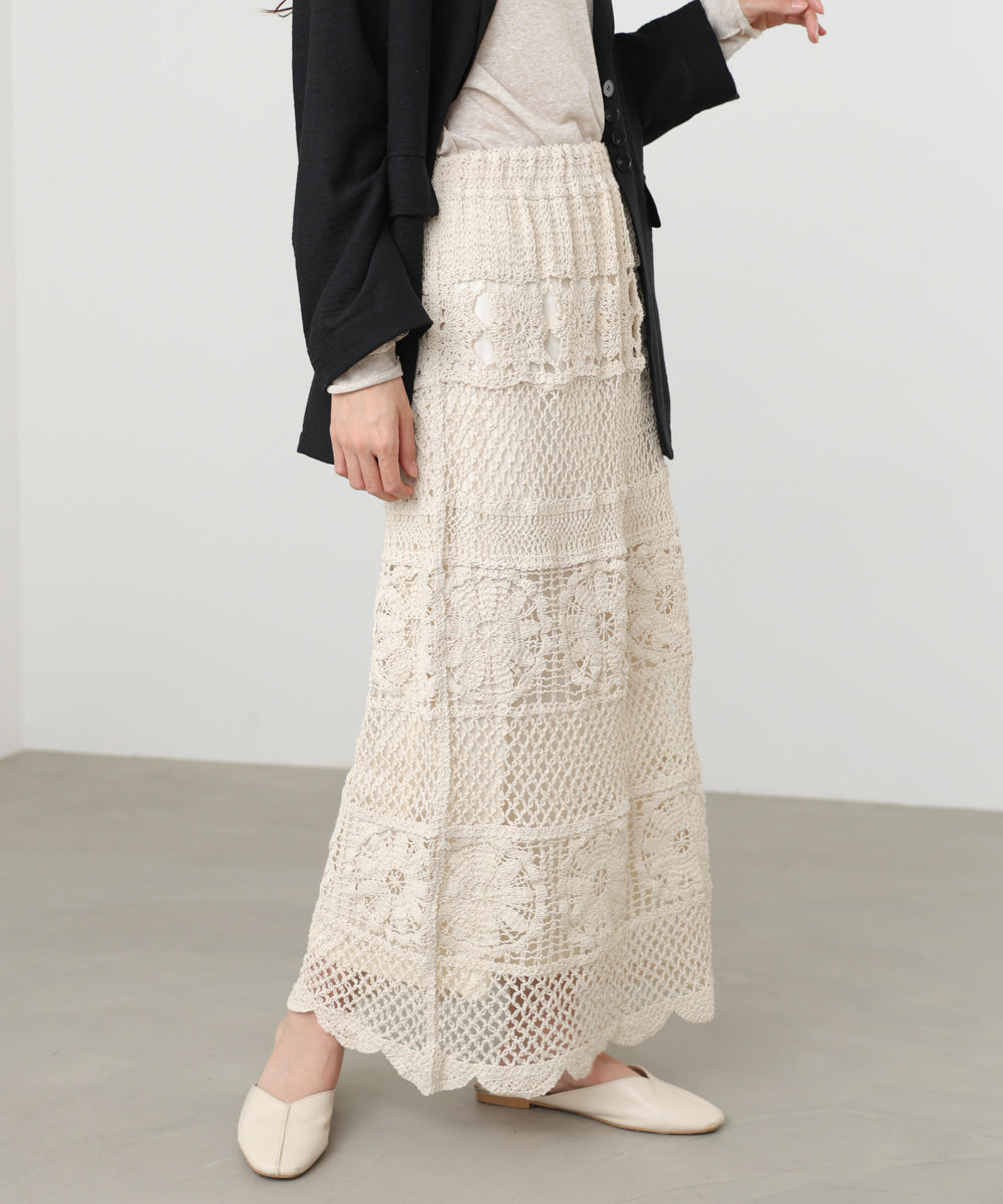 <JP> Premium 鉤針編織花花半裙* 3色入 <預購>
