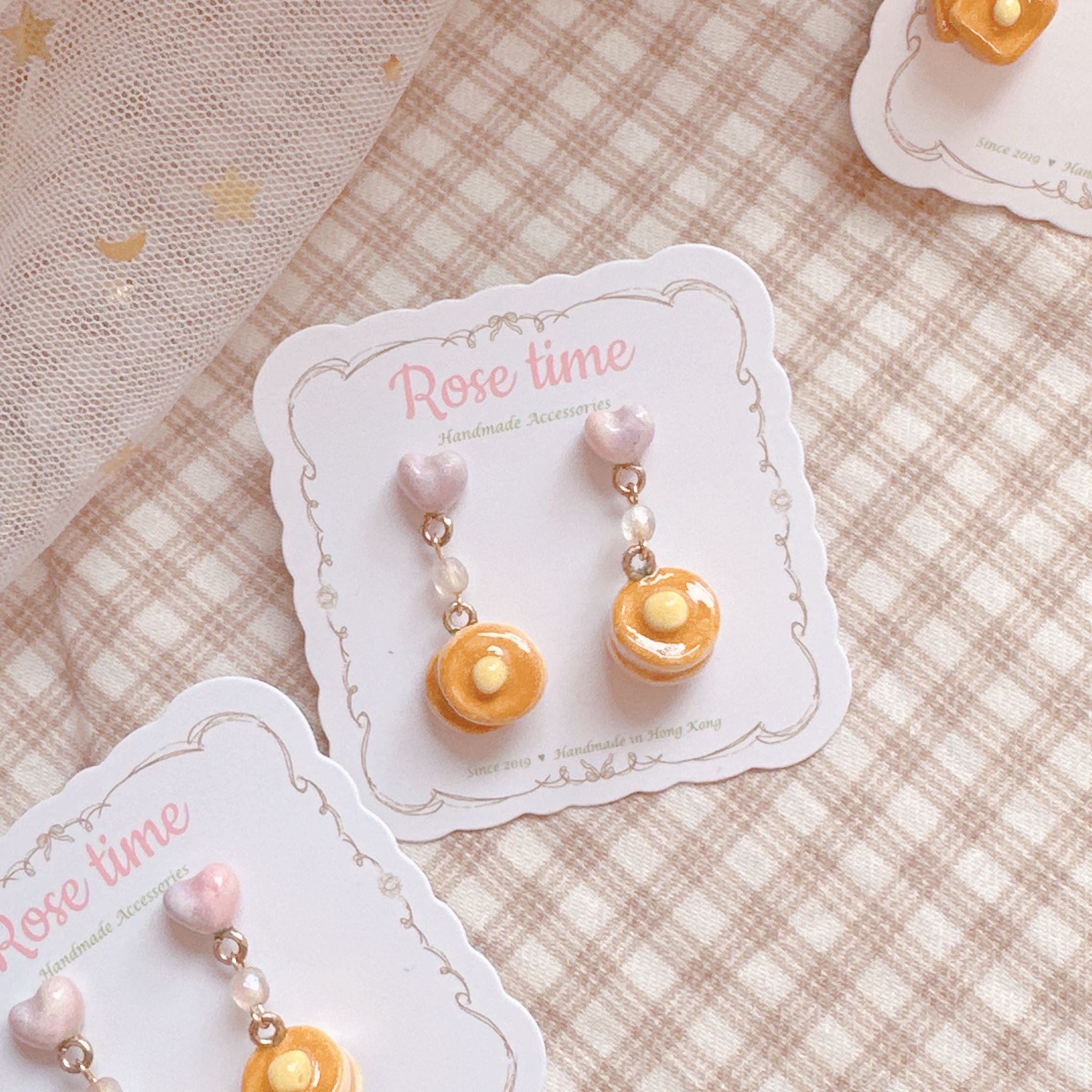 手繪Pancake 熱香餅耳環