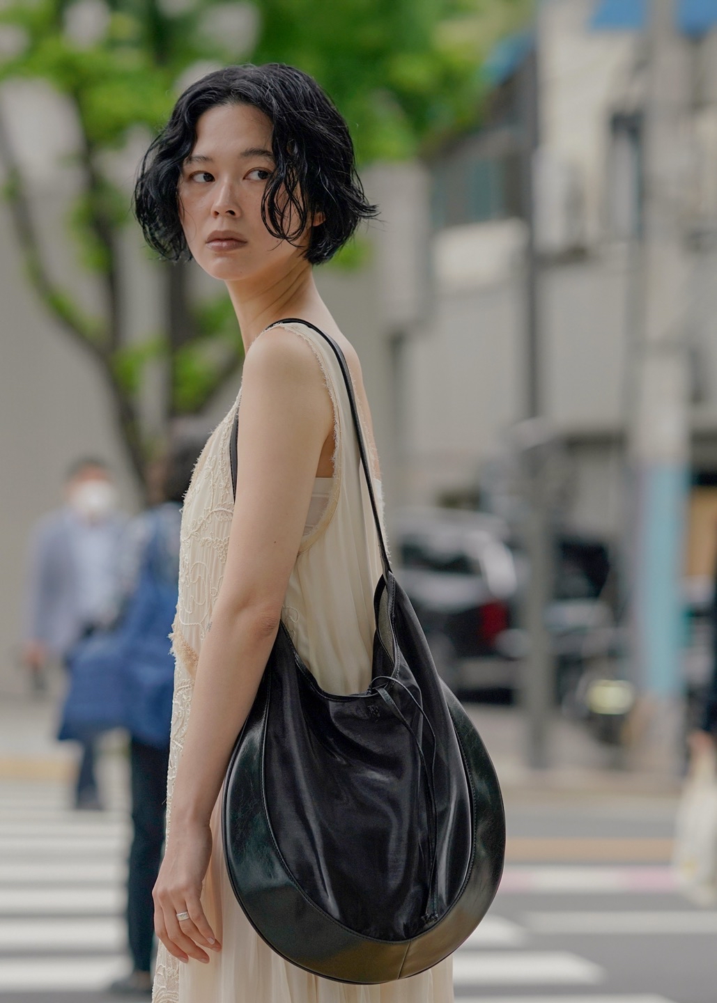 🇰🇷韓國女裝Kwani - Curvee Hobo Bag Organza Black