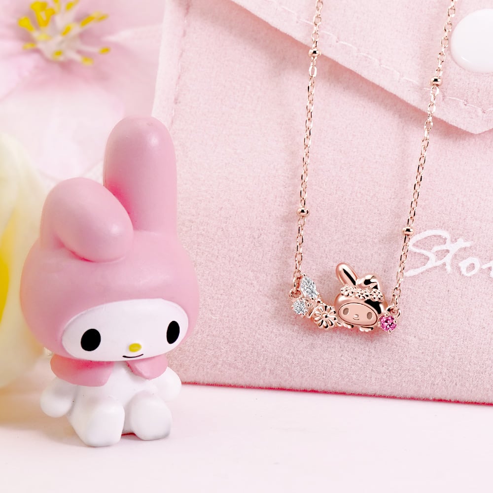 📦訂購 台灣限定 三麗鷗SanrioＸSTORY 故事銀飾 My Melody 童話仙子系列 美樂蒂蝴蝶晶鑽純銀頸鏈