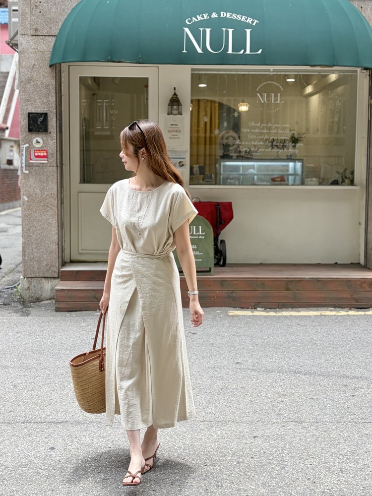 The Timeless Wrap Dress (Beige)