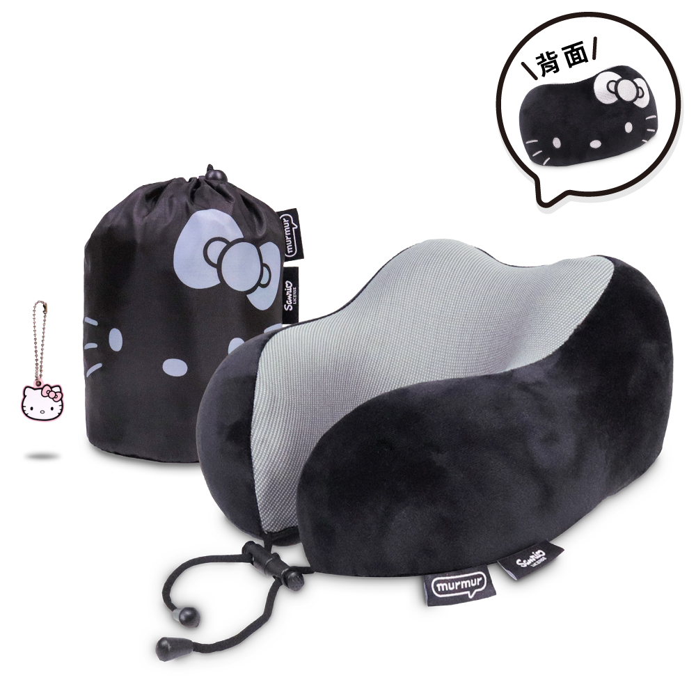 📦訂購 台灣代購 murmur Sanrio 三麗鷗 Hello Kitty 黑白格 旅行頸枕 (附收納袋)