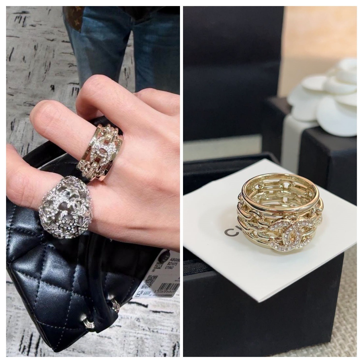 【頂級原單】Chanel 鏤空CC鼓戒 