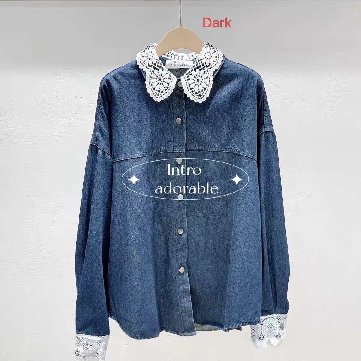通花領牛仔Top