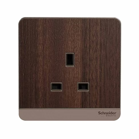 施耐德 AvatarOn 胡桃木 13A單蘇 插座