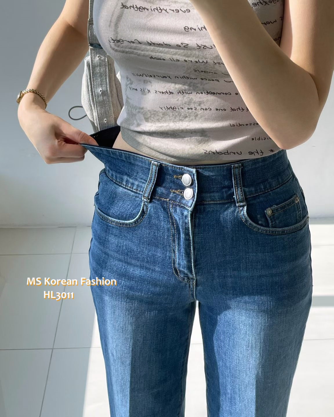 HL3011 韓國🌼Howluk春版雙鈕闊筒牛