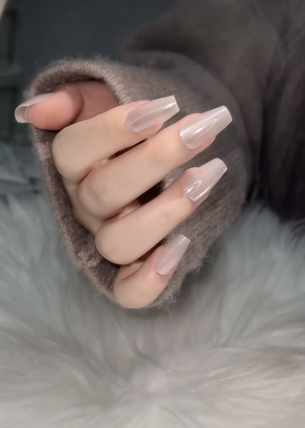 粉月光猫眼 短梯