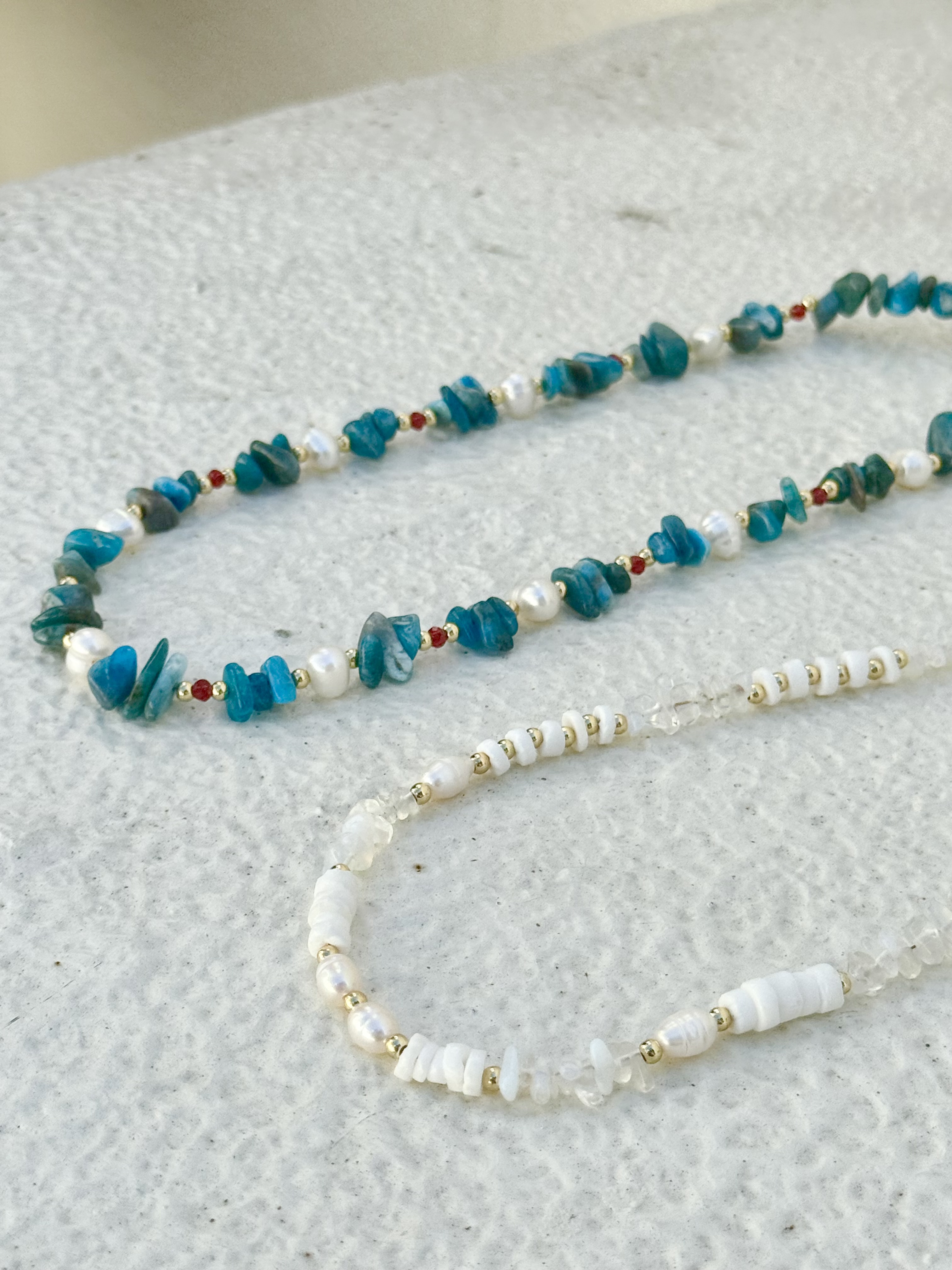 White stone stainless necklace