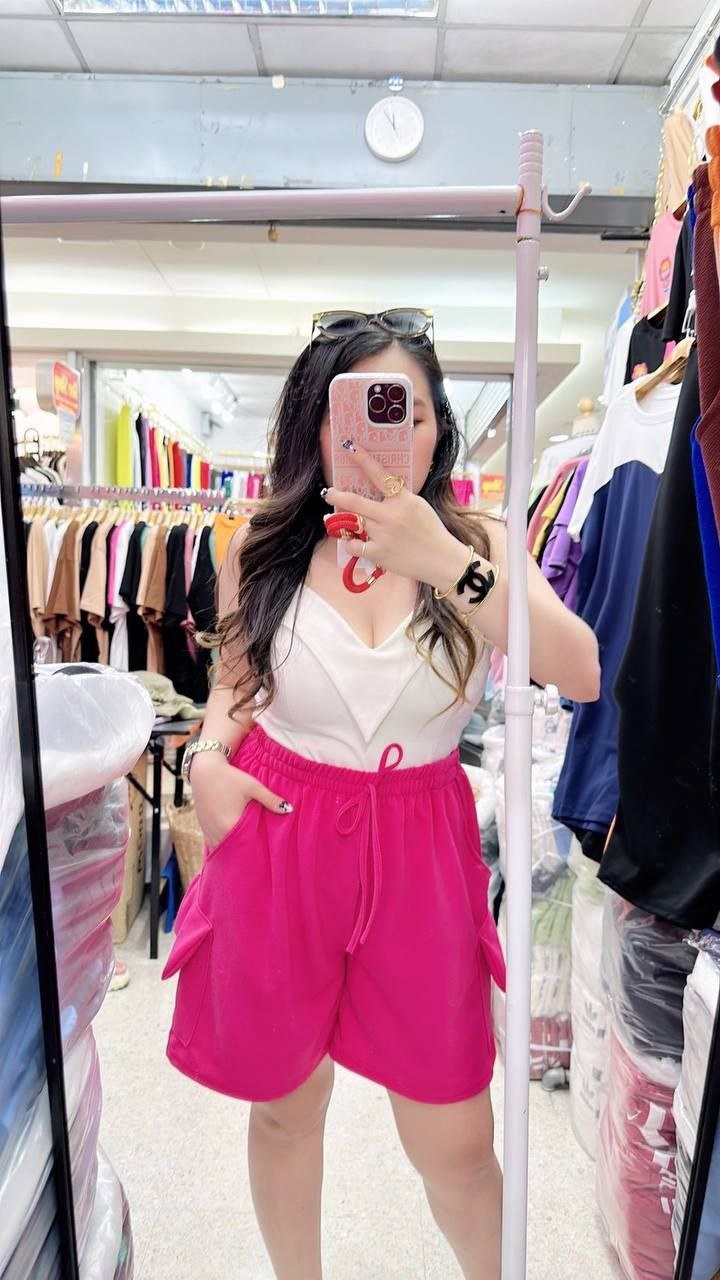 CHD03 口袋松紧五分裤