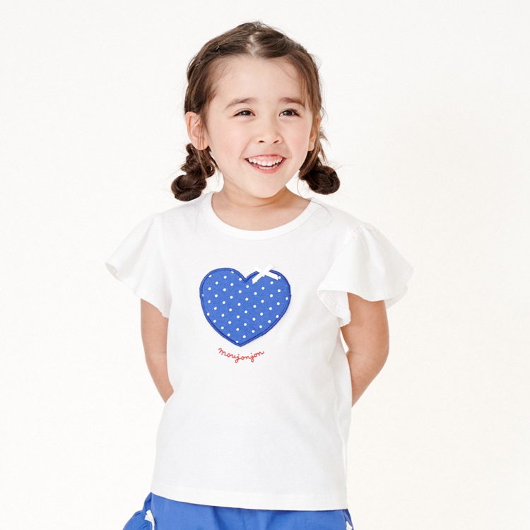 🆕【⭐訂購⭐】🇯🇵 日本直送 🌀🇯🇵 日本直送🇯🇵 心型貼花 甜美喇叭袖 短袖Tee［2款選］🌀 [ELCA-0117][260413]