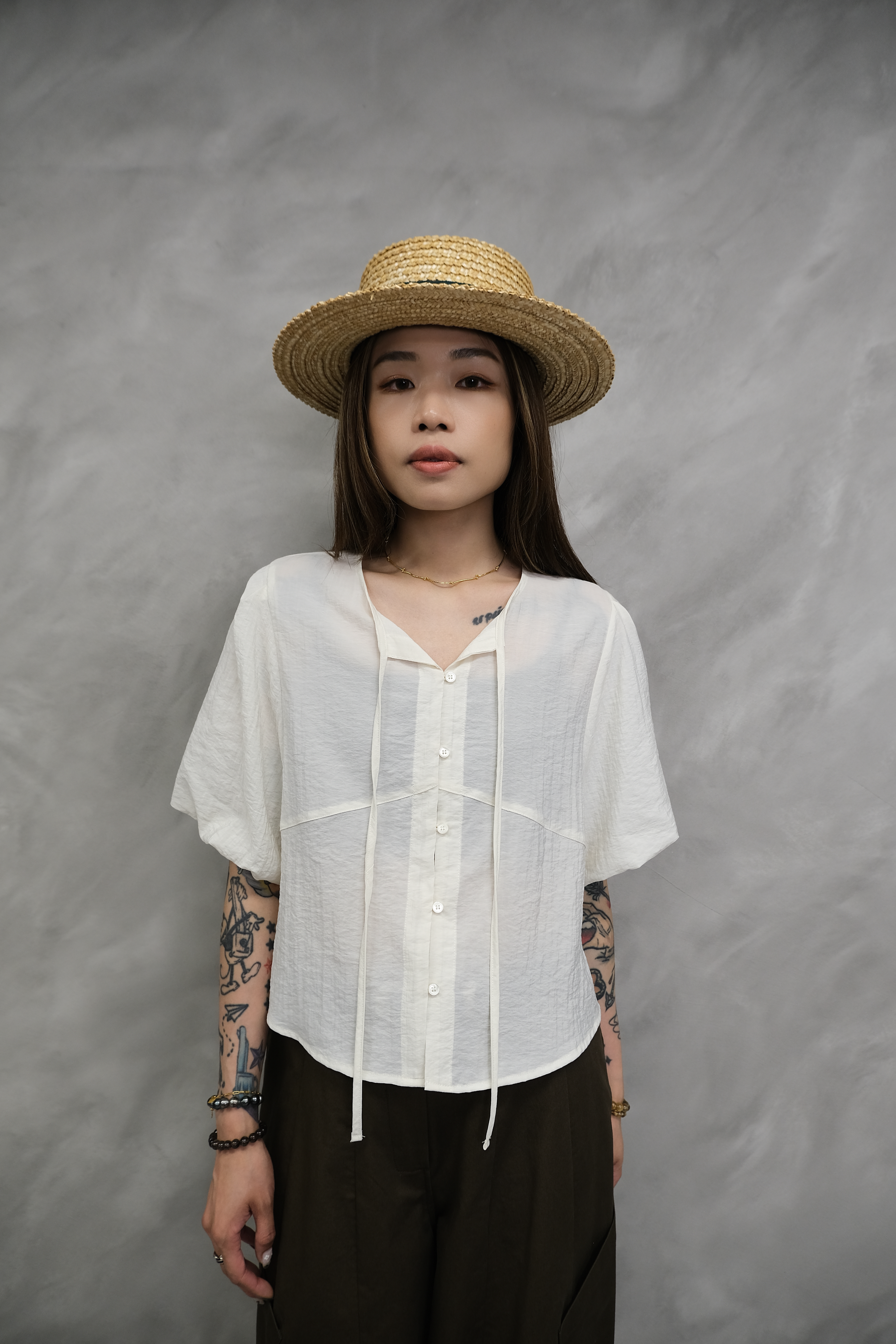 Puff sleeve design top #top132