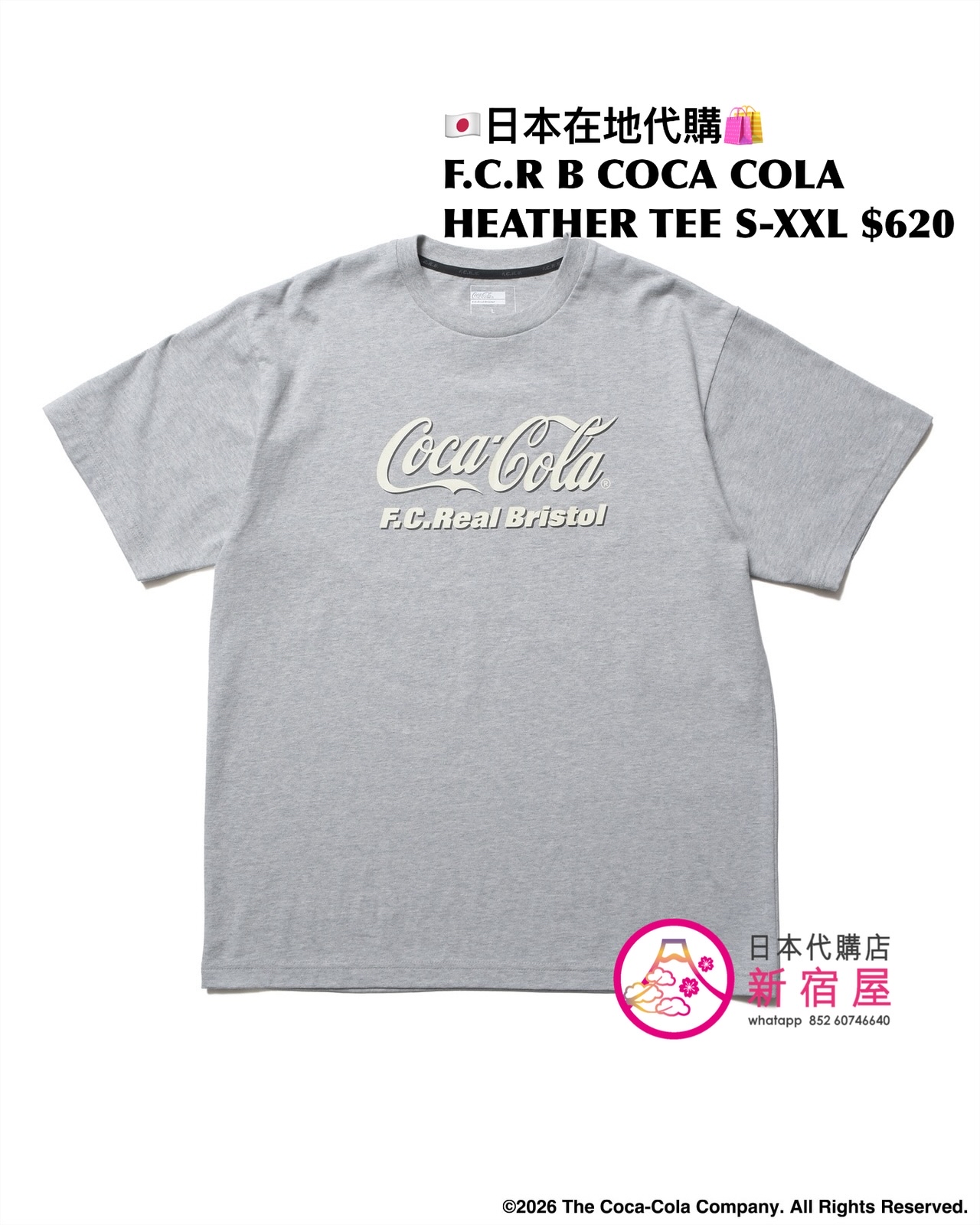 F.C.REAL BRISTOL x COCA COLA AD BANNER TEE/ MIRRO LOGO TEE/ LISTED LOGOS TEE/ HEATHER TEE 