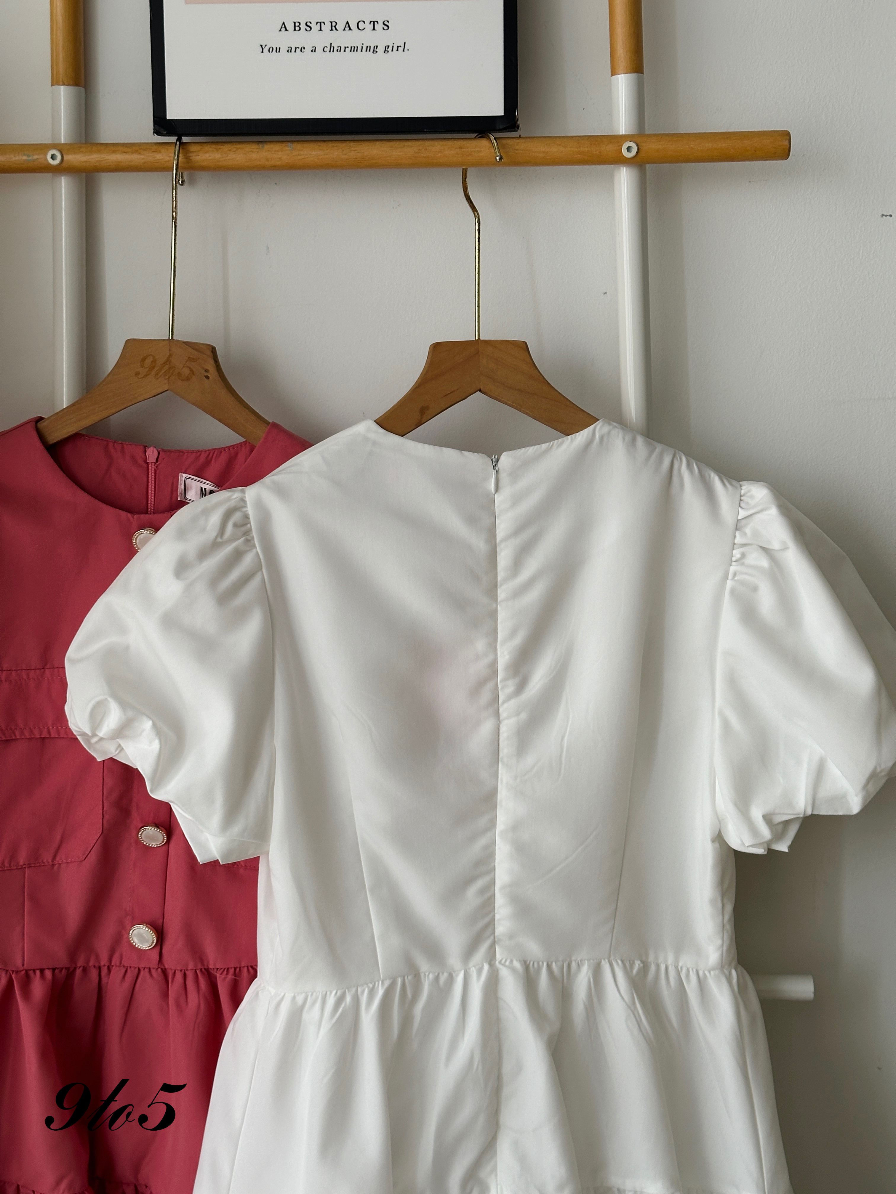 D2323 Puff Sleeve Layered Dress - 3 Colors