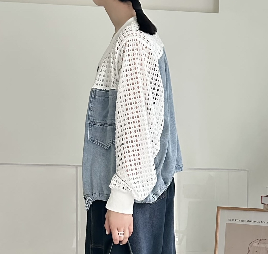 網織牛仔外套