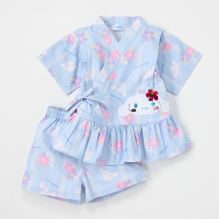 🇯🇵限量預訂 日本直送🇯🇵珠片玉桂狗滿印荷葉邊純棉甚平上下套裝