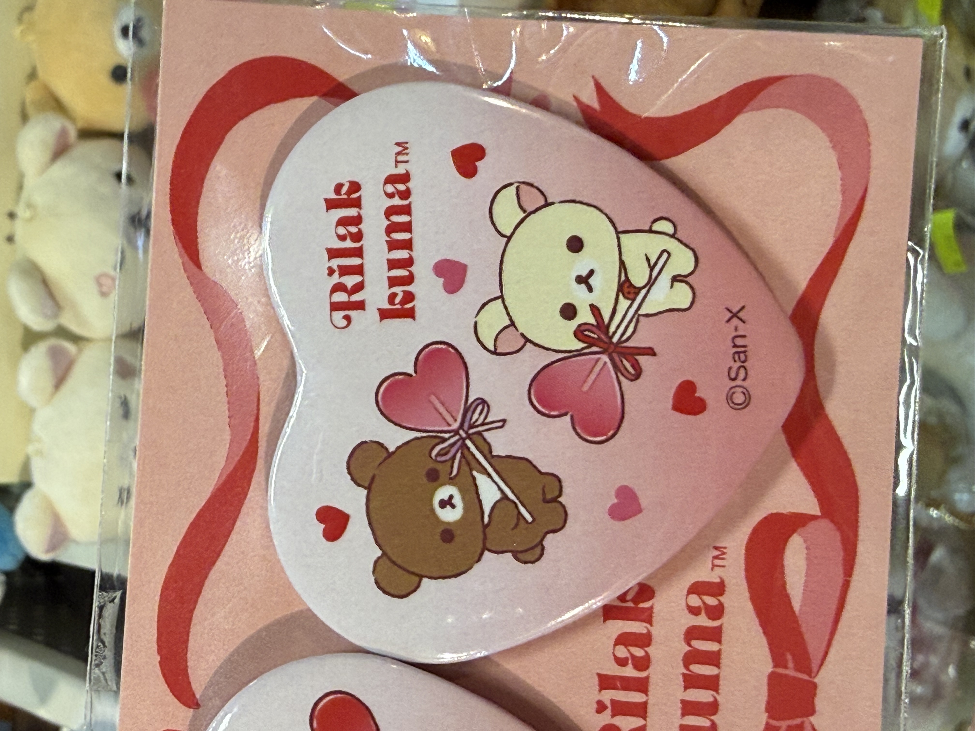 《現貨》全新日本專店限定 Rilakkuma情人節造型對型心型扣針