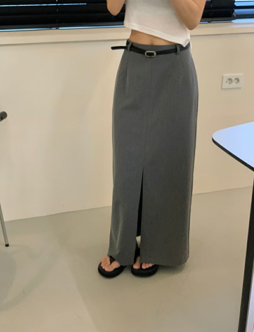 S07 連Belt 滑料半裙
