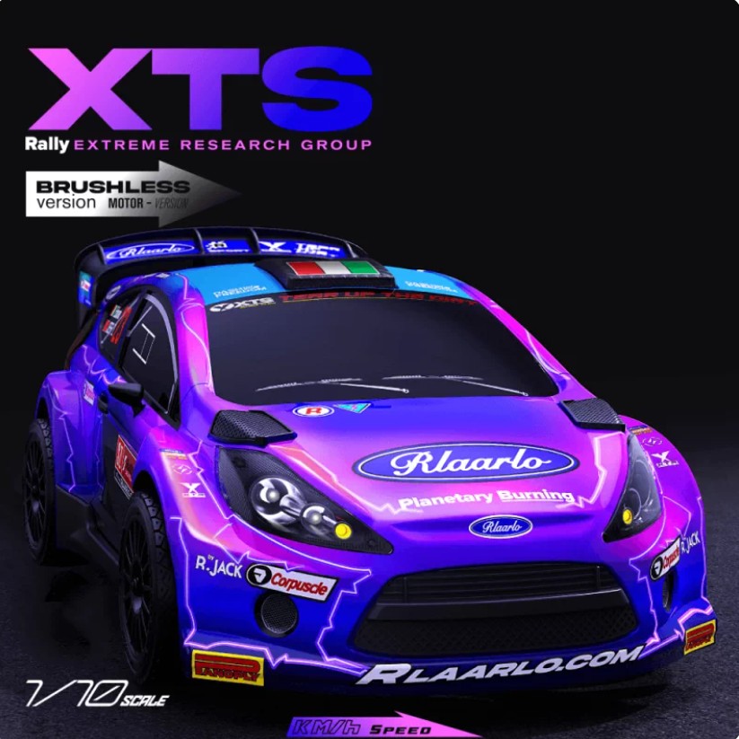 全新 Rlaarlo 1:10 Brushless Rally Car XTS-F10 碳纖維版 | 雷拉洛 拉力車｜2.4Gzh 遙控｜4輪驅動｜聯動車燈｜80km/h