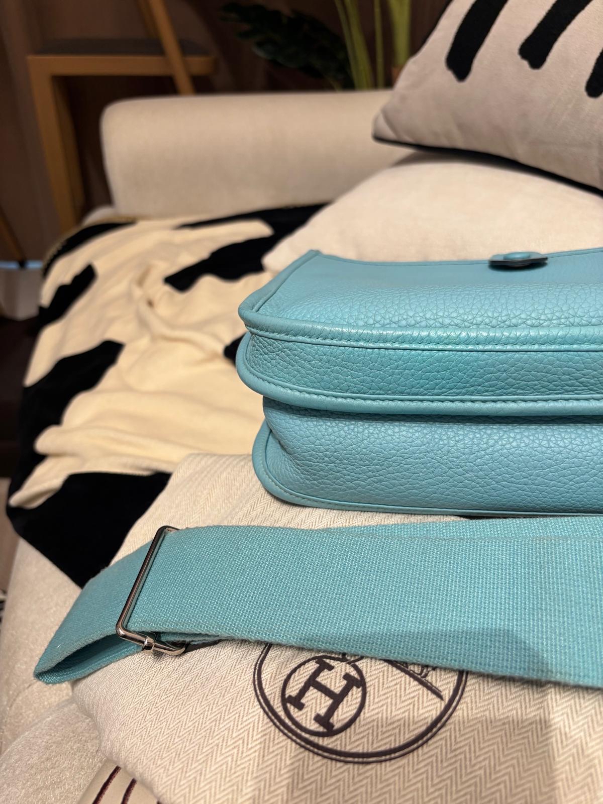Hermes evelyne 29,STAMP T,blue atoll 100%Authentic ,95%new✅dust bag