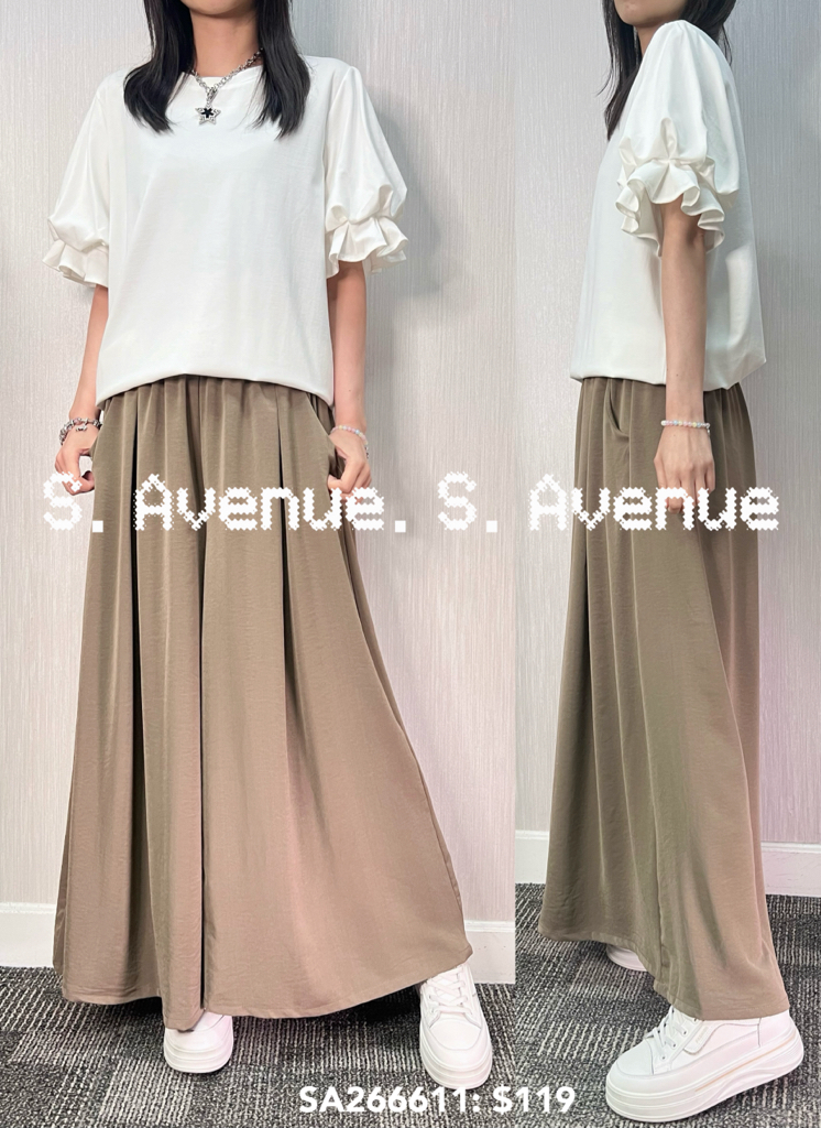 SA266611: 短袖泡泡袖淨色top