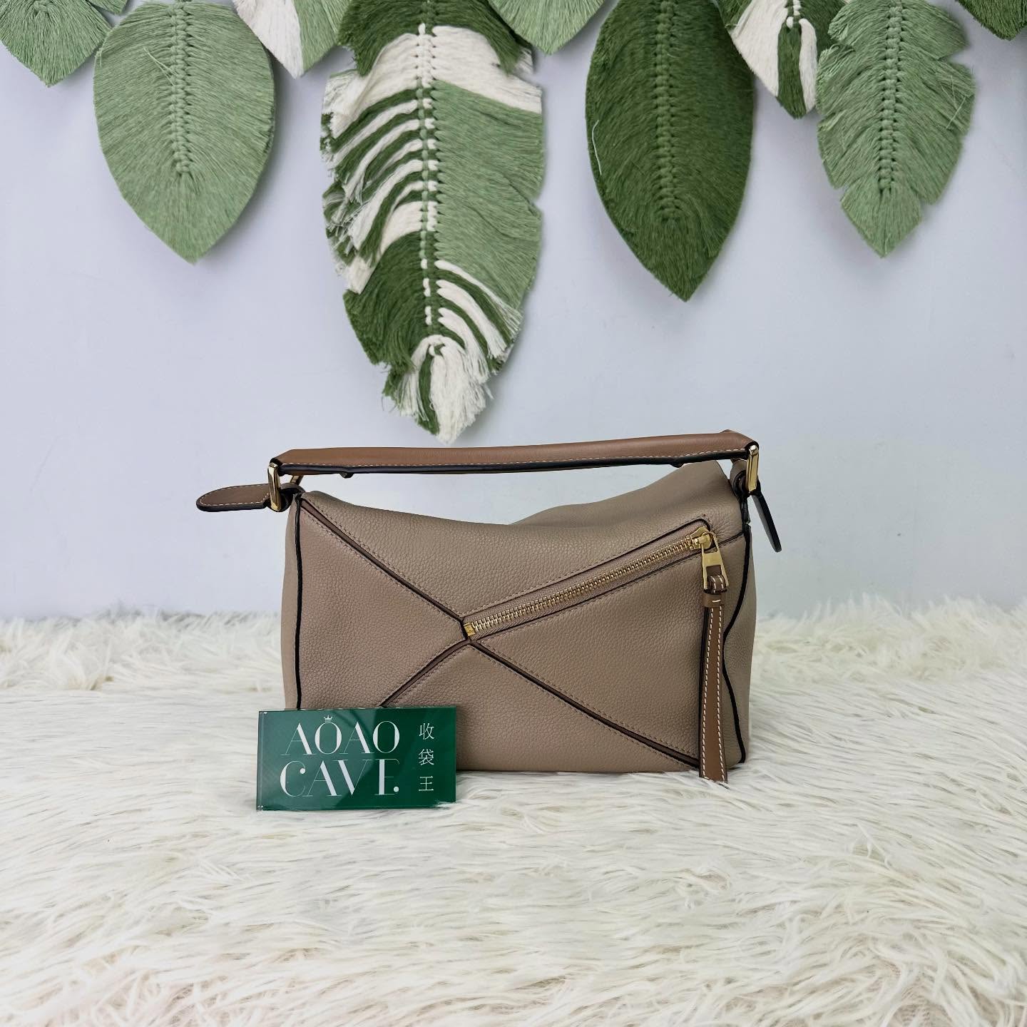 LOEWE🤍PRE OWNED Small Puzzle 沙色 手提單肩斜肩包🤎