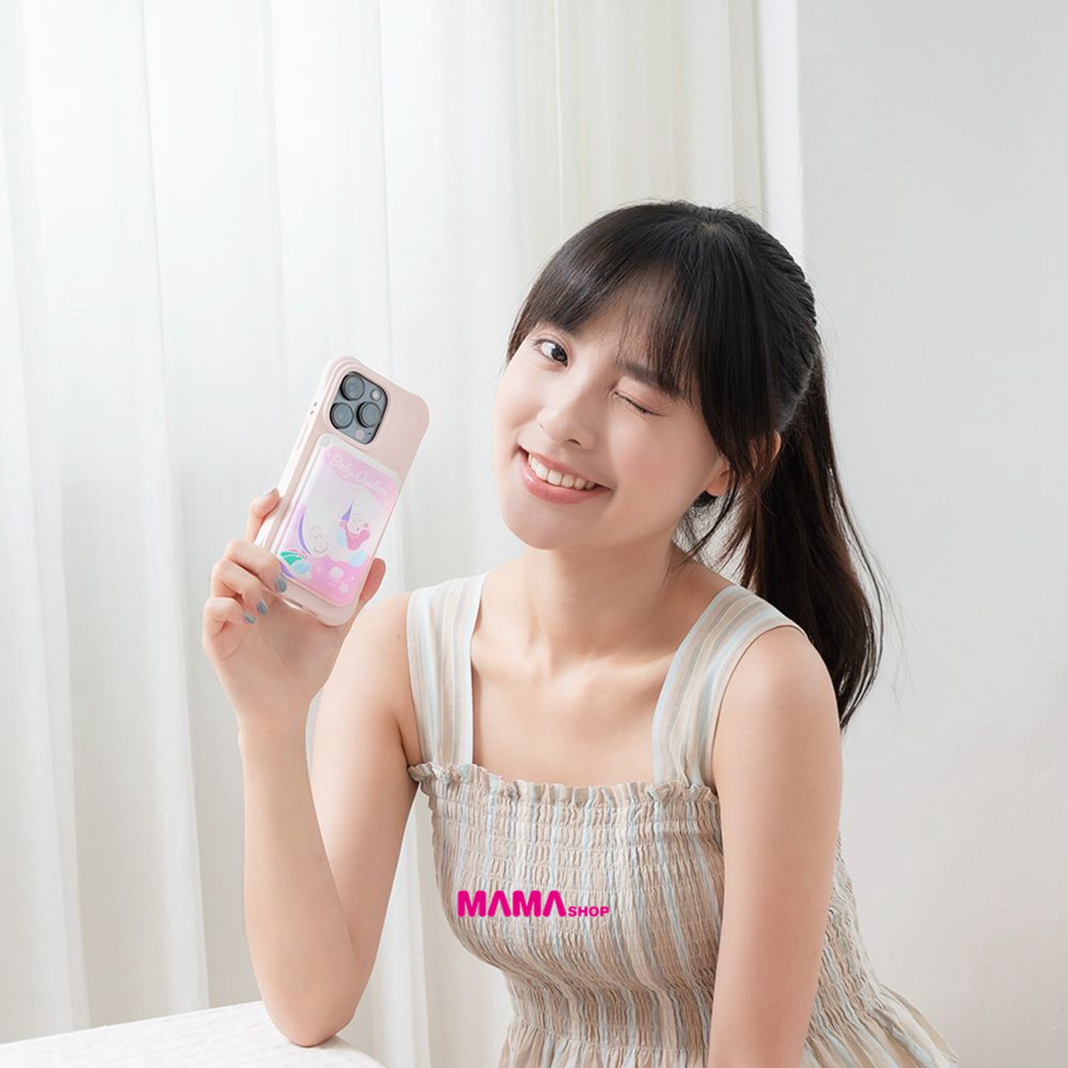 台灣直送愛麗絲夢遊仙境小牡蠣系列磁吸摺疊卡套手機支架