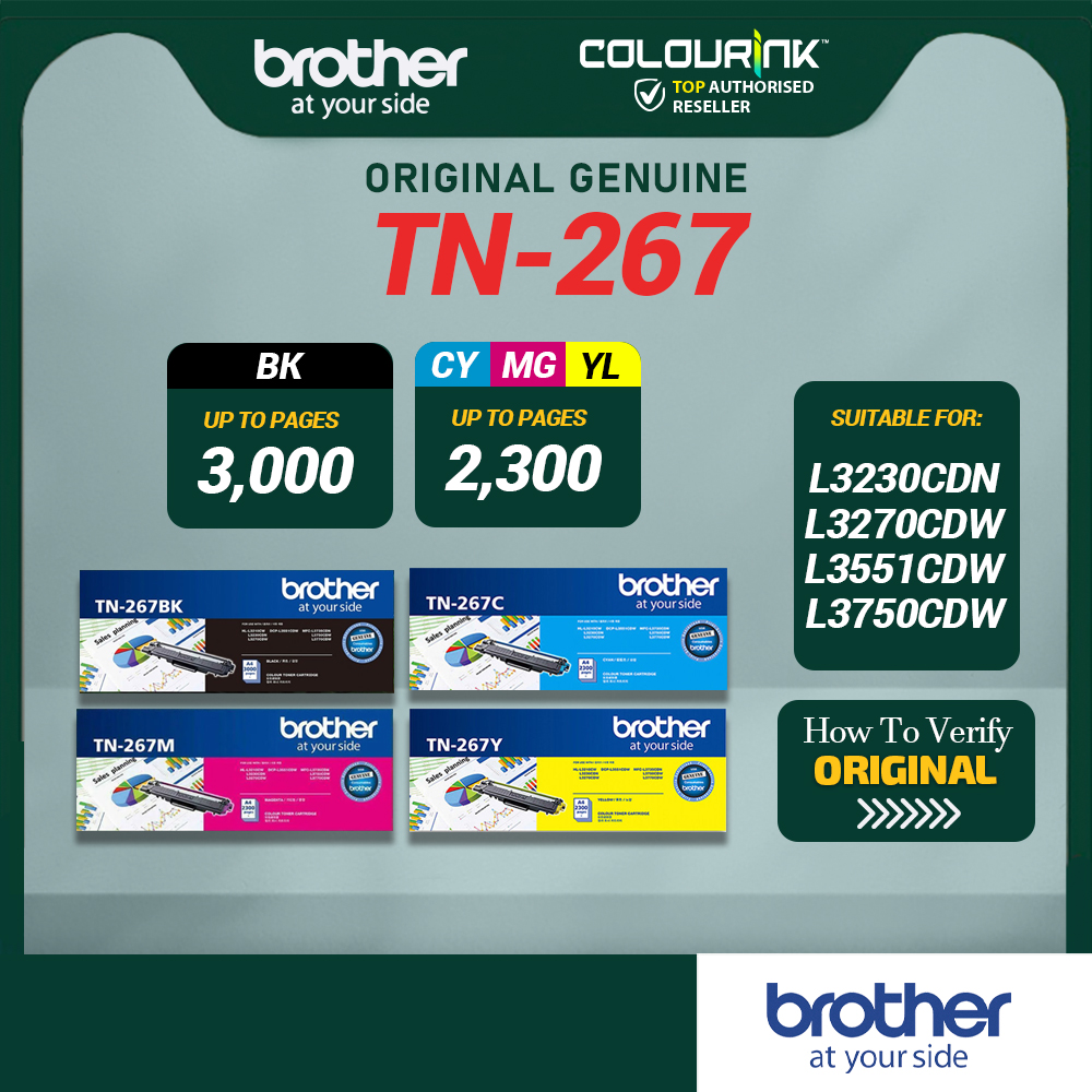 Brother Original TN267 TN263 DR263CL BU223CL  Laser Toner BKCMY for HL-L3230CDN DCP-L3551CDW MFC-L3750CDW