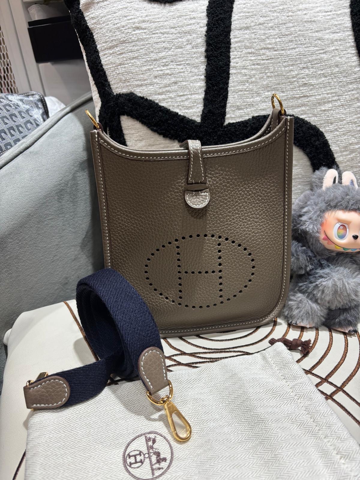 全新Hermes mini evelyne STAMP K 大象灰金扣 100%Authentic,100%new 全新✅dust bag ✅box  