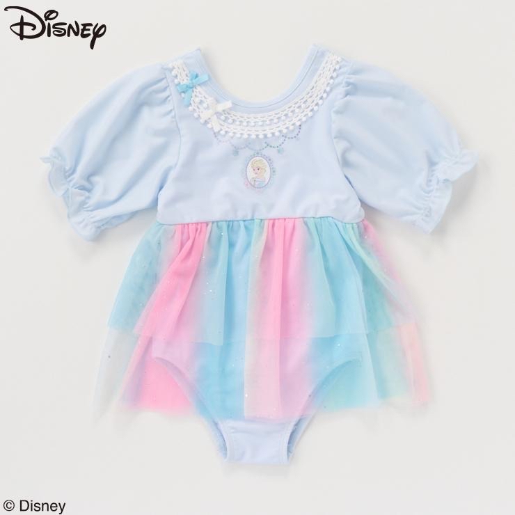 🇯🇵限時預訂 日本直送🇯🇵Elsa印花蕾絲絲帶薄紗連身泳衣