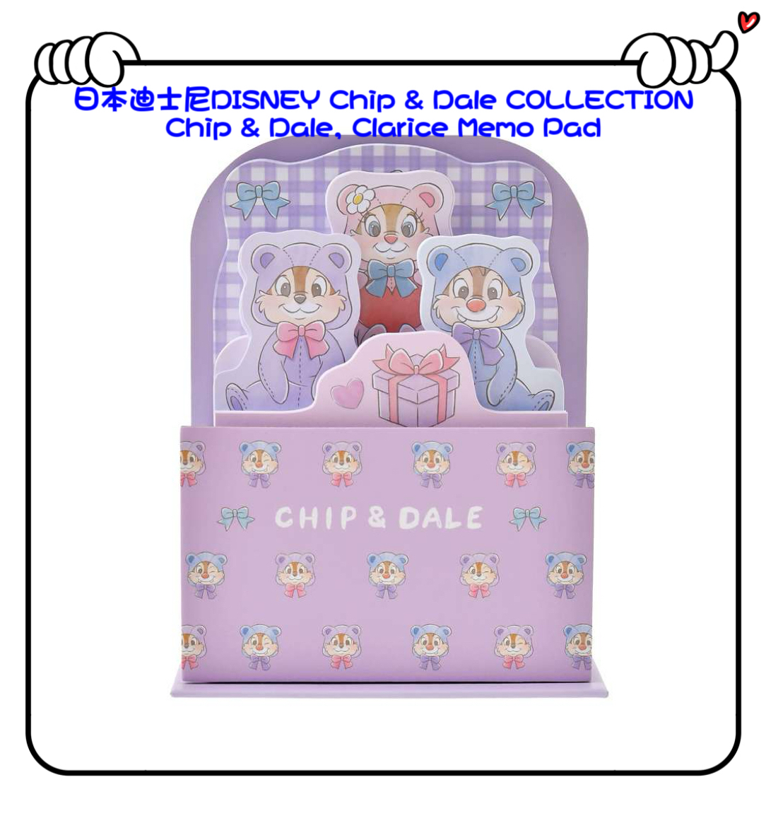 ✈️日本直送🇯🇵預訂🛍日本迪士尼DISNEY Chip & Dale COLLECTION - Chip & Dale, Clarice Memo Pad