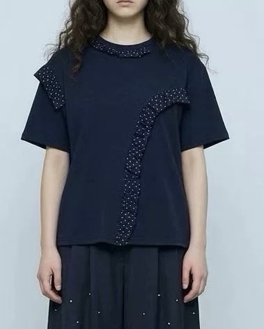 波點ruffle Tee