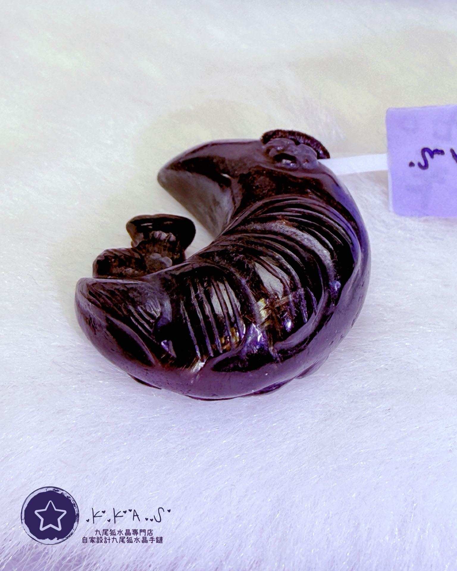 K00139 煙花石榴石 月亮狐 - 吊墜/手牌兩用款