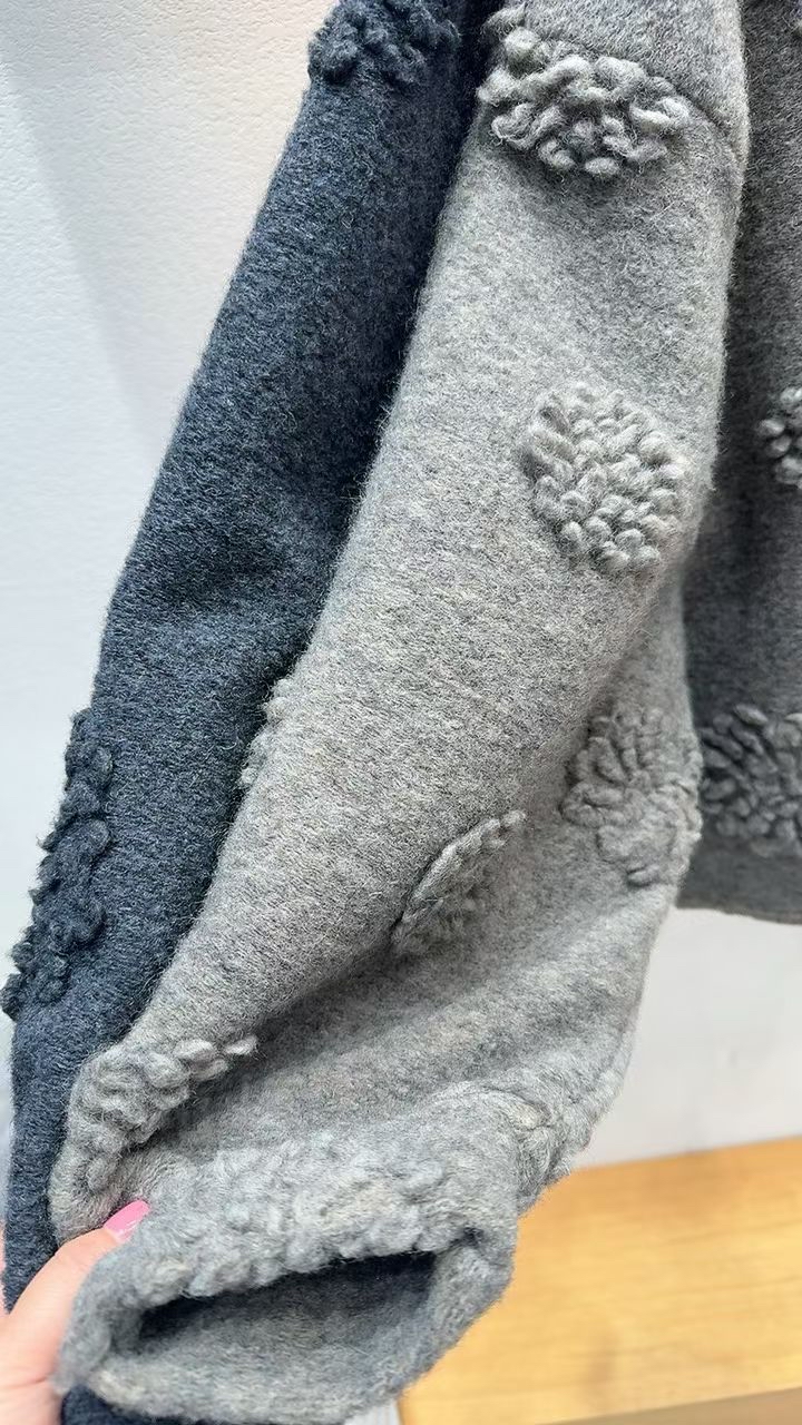 🇰🇷韓國混羊毛立體花外套