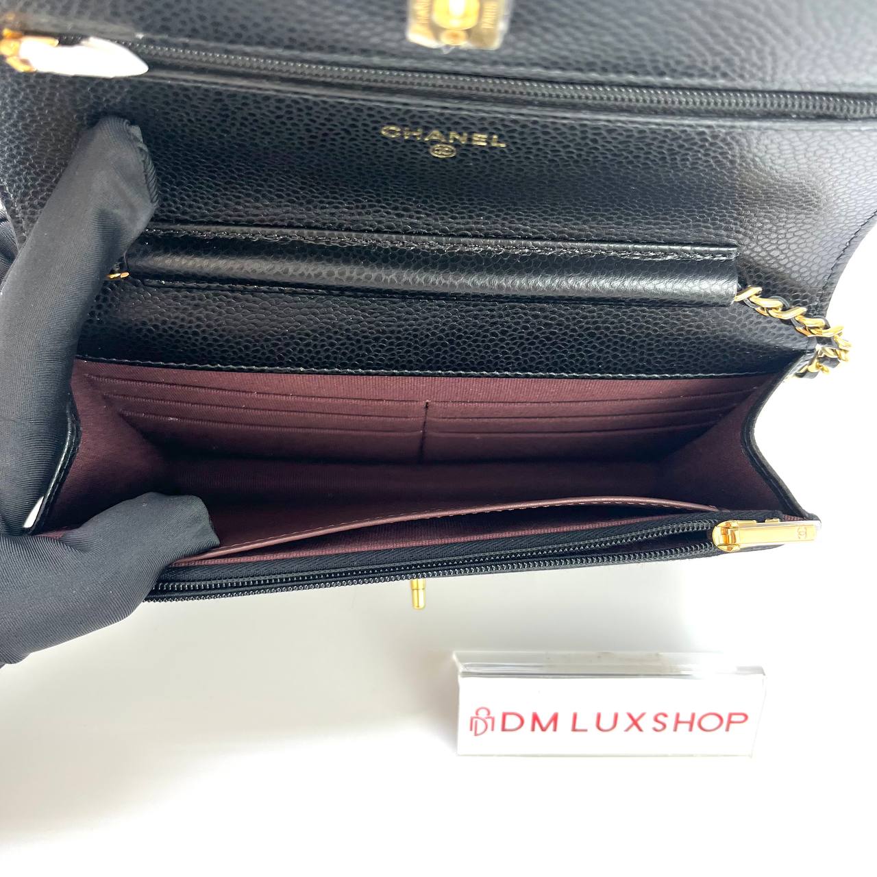 Chanel Black Caviar WOC GHW (Microchip)