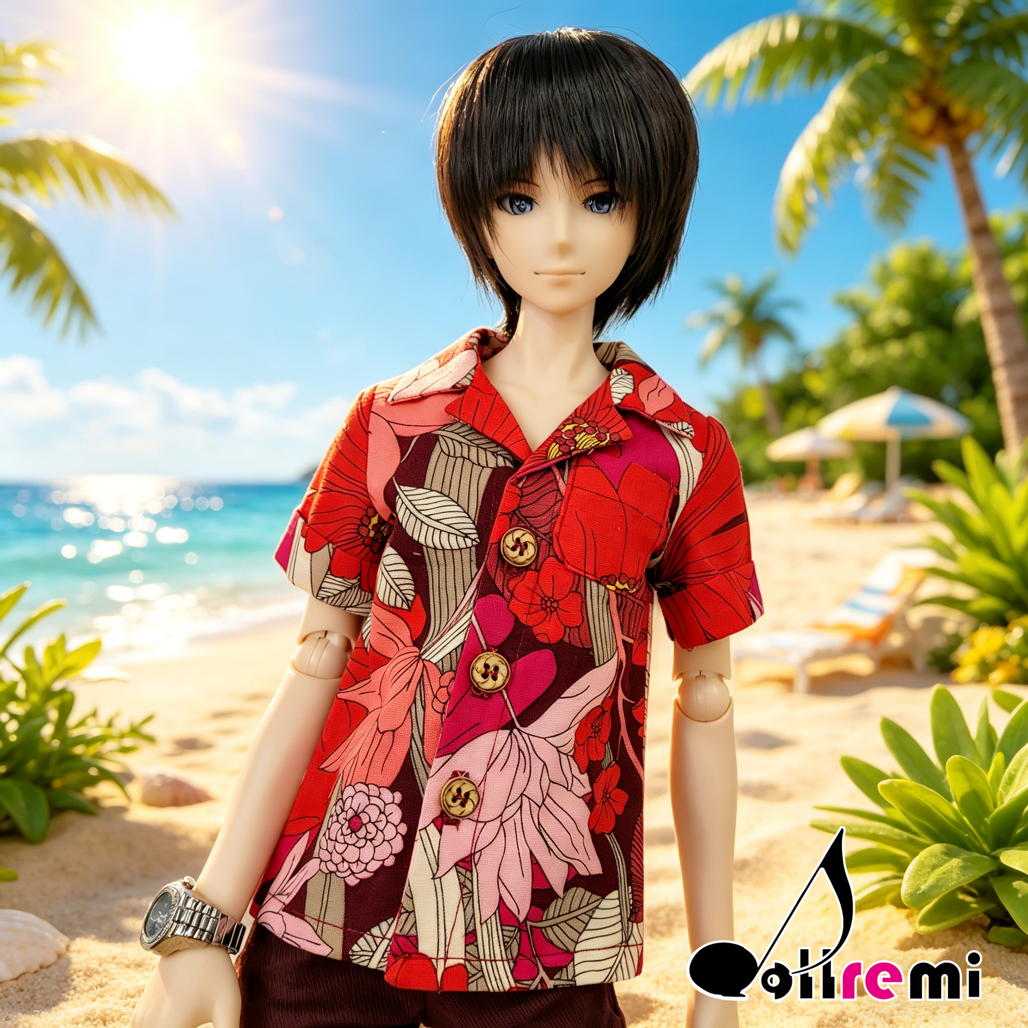 【dollremi】(DD0532A) 男裝花紋短袖襯衫 Men's Floral Short Sleeve Shirt