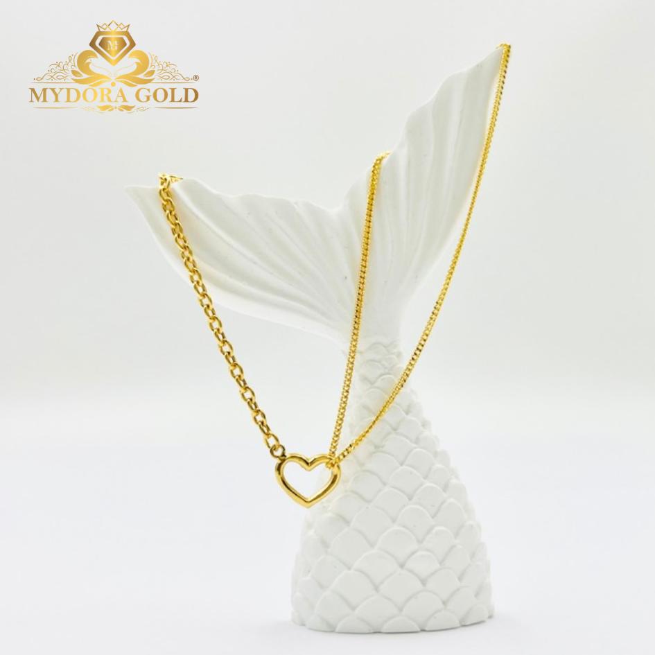 MYDORA Rantai Tangan Sauh Fesyen+ Mini Love Bingkai | Emas 916/22K