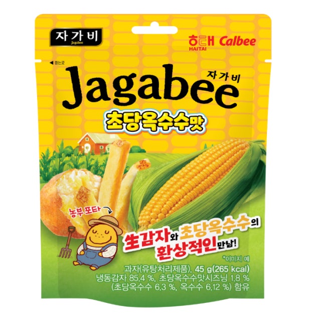 季節限定｜韓國 HAITAI X 日本 Jagabee 草堂玉米 風味 薯條 45g / 包