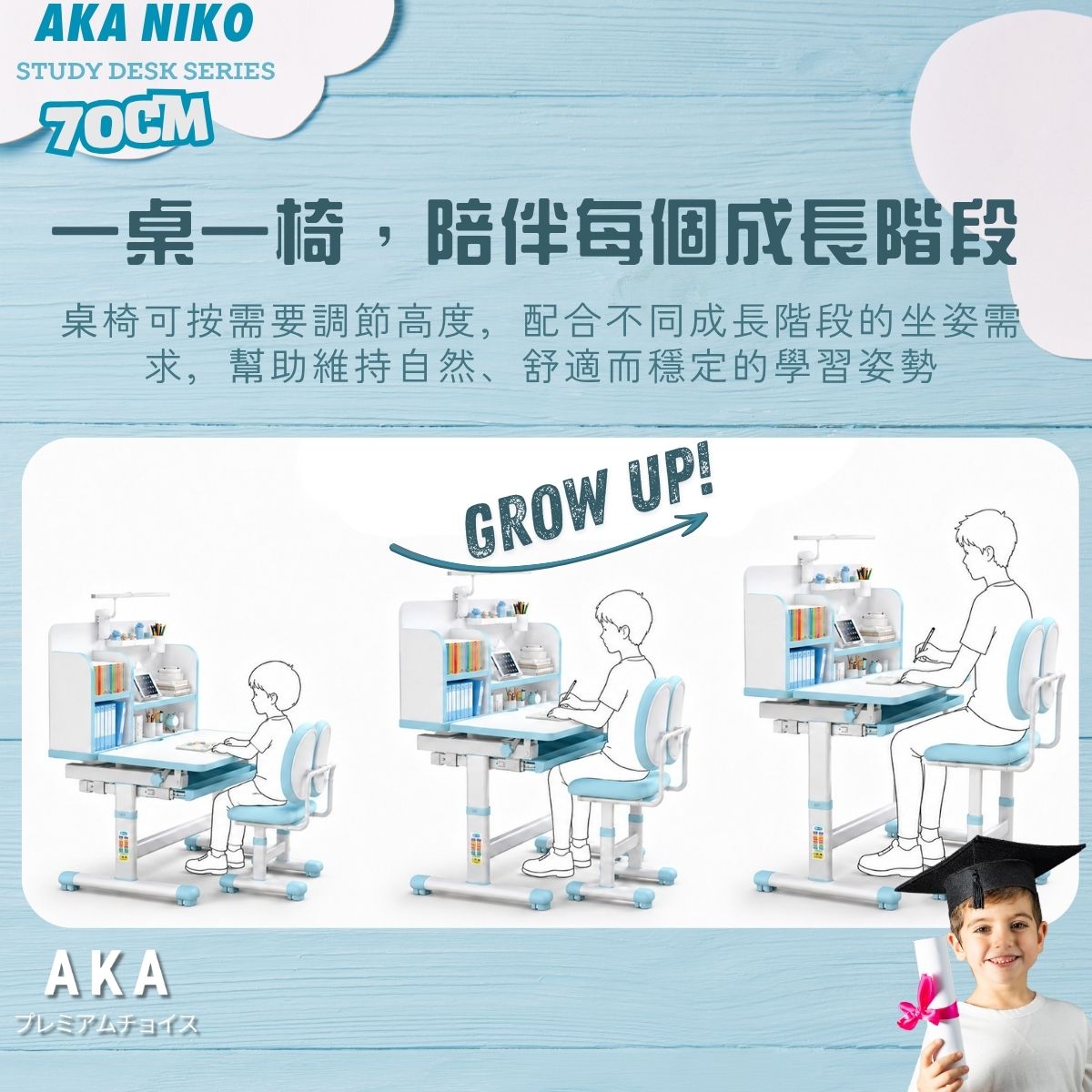 AKA 人體工學兒童書桌椅套裝 SD7995 & SC630｜升降書桌+雙背椅 一年保養 香港現貨